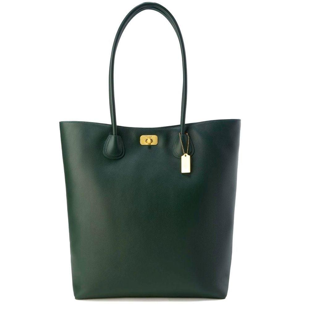 Moncrief London Italian Leather BAB Tote in Hunter Green